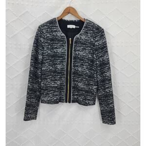 Calvin Klein Shacket women's black & white blazer Size 12 office career preppy